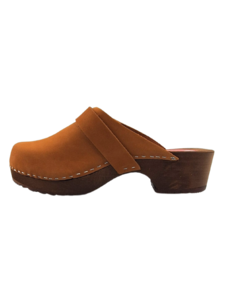 DINA Dina clogs cognac met nubuck leer