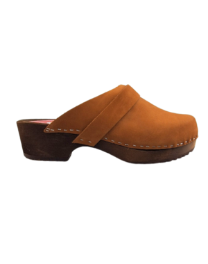 DINA Dina clogs cognac met nubuck leer
