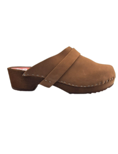 DINA Dina clogs - Brown with nubuck leather