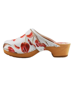 DINA Zweedse klompen met Rode tulp - Dina clogs -