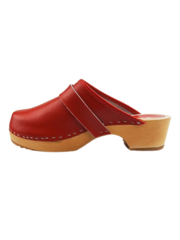 DINA Schwedische Clogs - schlichtes Rot - Schuhclogs von Dina