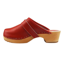 DINA Schwedische Clogs - schlichtes Rot - Schuhclogs von Dina