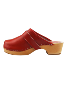 DINA Schwedische Clogs - schlichtes Rot - Schuhclogs von Dina