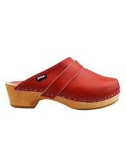 DINA Schwedische Clogs - schlichtes Rot - Schuhclogs von Dina