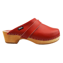 DINA Schwedische Clogs - schlichtes Rot - Schuhclogs von Dina