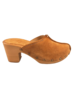 DINA Beige high heel suede clogs @Dina