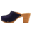 DINA Navy blue suede high-heeled clogs Dina