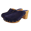 DINA Navy blue suede high-heeled clogs Dina