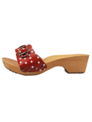 DINA Sandalen Rode dots smalle gesp - kleppers -