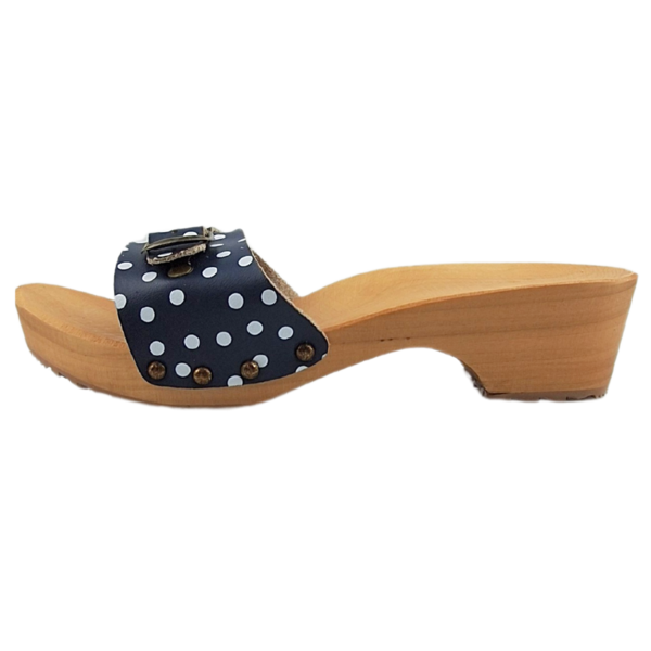 DINA Sandalen blauwe dots smalle gesp -kleppers-