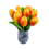 TRAA Delfter blaue Vase mit orangefarbenen Holztulpen (10 Stück)