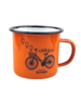  Enamel mug - orange bicycle with balloons