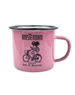  Enamel mug - pink girl on bicycle