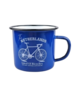  Emaille mok - Blauw met racefiets