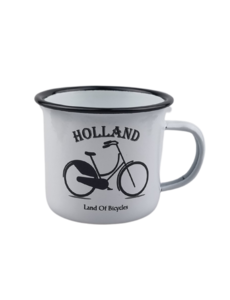  Enamel mug - White granny bike