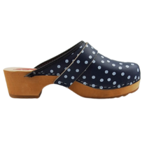 DINA Zweedse klompen - Blauw met stip