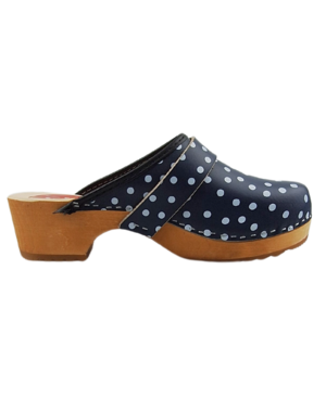 DINA Zweedse klompen - Blauw met stip
