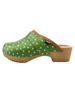 DINA Swedish clogs Green polka dots