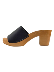 DINA Heels - Matte Black - Nubuck leather - open toe