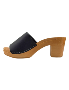 DINA Heels  - Mat Zwart - Nubuck leer - open toe