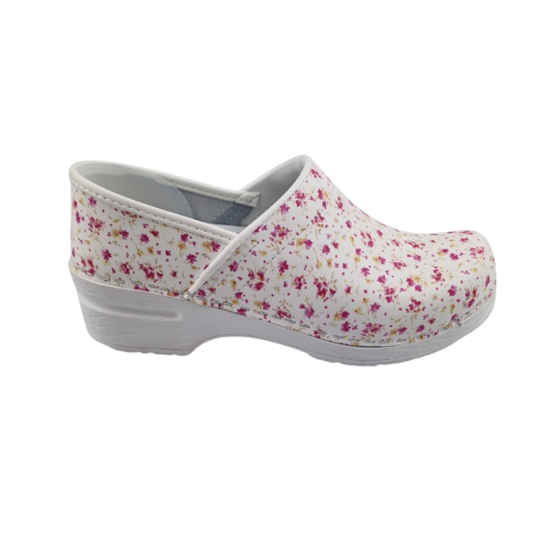 DINA Medical clogs - work clogs - care clogs - Dina clogs - closed heel - pink flowers