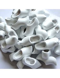  Craft clogs 14cm - per piece - white lacquered for decorating yourself