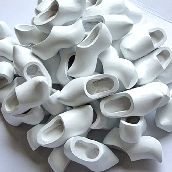 Craft clogs 14cm - per piece - white lacquered for decorating yourself