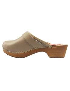 DINA Swedish clogs Cream - genuine leather