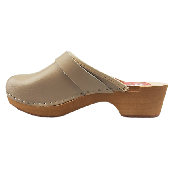 DINA Swedish clogs Cream - genuine leather