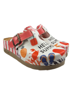 DINA Hello Summer! - clogs with synthetic sole and medical footbed - Dina clogs
