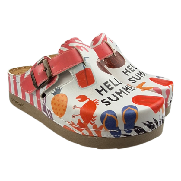 DINA Hallo Sommer! - Clogs mit Synthetiksohle und medizinischem Fußbett - Dina Clogs