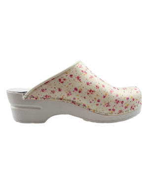 DINA Medizinische Clogs - Arbeitsclogs - Pflegeclogs - Dina Clogs - rosa Blumen