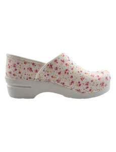 DINA Medical clogs - work clogs - care clogs - Dina clogs - closed heel - pink flowers