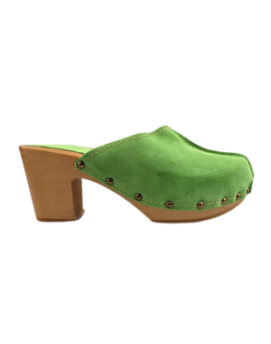 DINA Grüne Wildleder-Clogs mit hohem Absatz von Dina