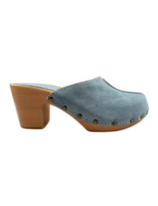 DINA Mint Groen suede hoge hak clogs