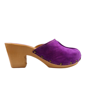 DINA Lila Wildlederclogs mit hohem Absatz Dina