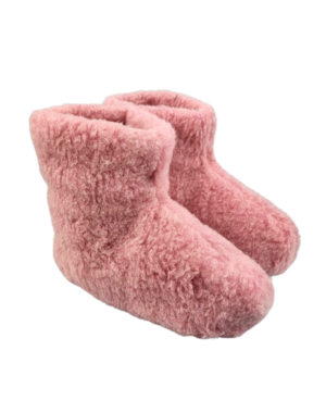 DINA Wonderfully Soft Wool Slippers – High Model Pink