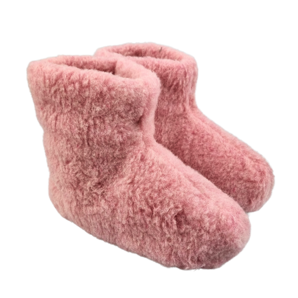 DINA Wonderfully Soft Wool Slippers – High Model Pink
