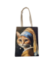 DINA canvas bag - kitty with the pearl