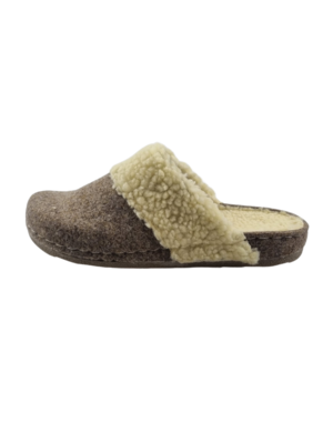 DINA Slip-on clogs with white wool collar