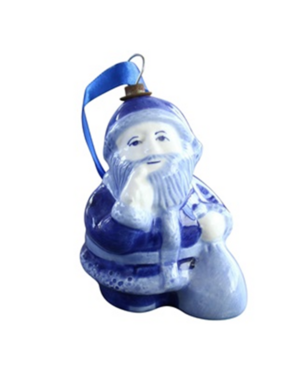  Ornament Delft Blue - Santa Claus