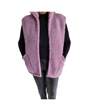  Bodywarmer 100% wol Lila Paars - maat S