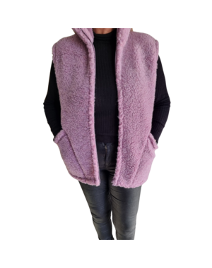  Bodywarmer aus 100 % Wolle, Fliederviolett – Größe S