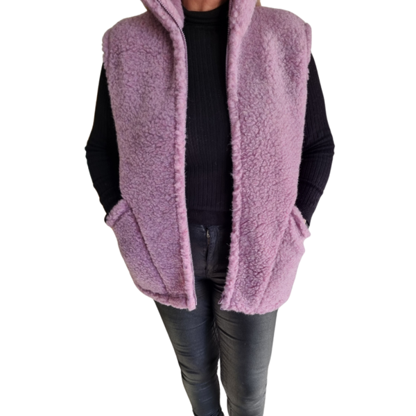 Bodywarmer 100% wol Lila Paars - maat S