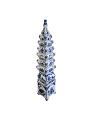 TRAA Delftsblauwe Piramide Vaas voor tulpen - 116cm hoog