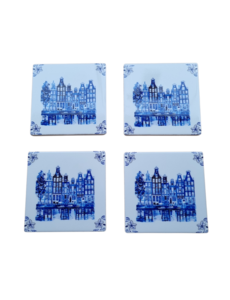  Coasters Delft blue tiles houses