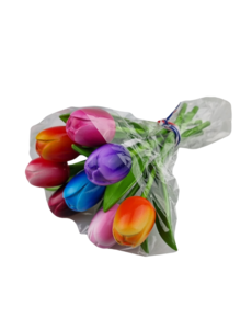  Boeket tulpjes 20cm lengte - mix van kleuren 8 tulpjes