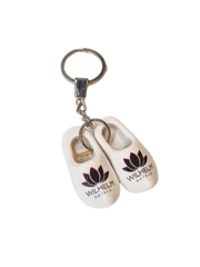  Schlüsselbund zwei Clogs weiß mit Logo