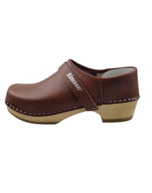 Werkklompen - SIMSON Klassiek Bruin - houten zool met dichte hiel - t/m maat 46