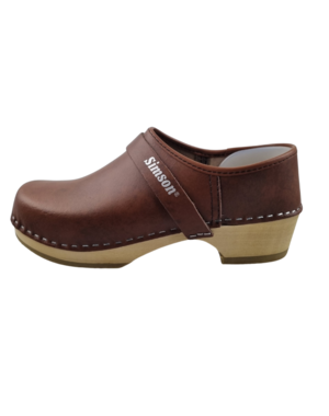 Work clogs - SIMSON Classic Brown - wooden sole with closed heel - up to size 46